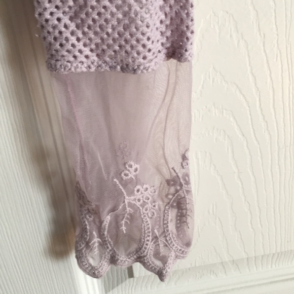 Free People Cropped Mesh And Lace Top - Picture 2 of 5